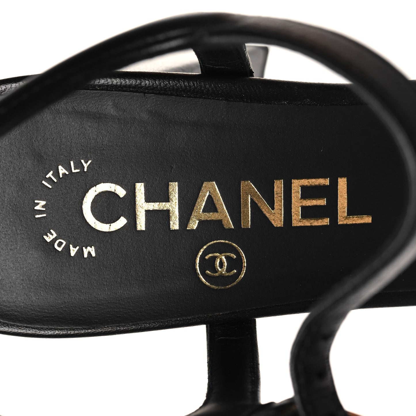 Lambskin Logo Platform Sandals 37.5 Black