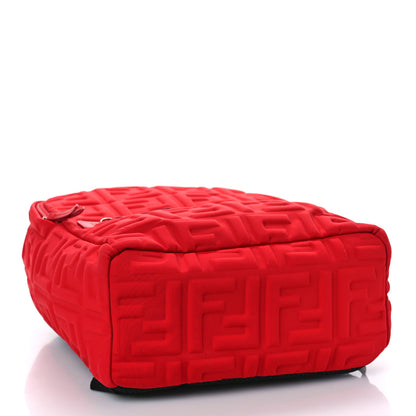 Fendi Econyl Nylon Lycra Vitello Seta FF Embossed Kids Backpack Rosso Cardinale 4 of 8