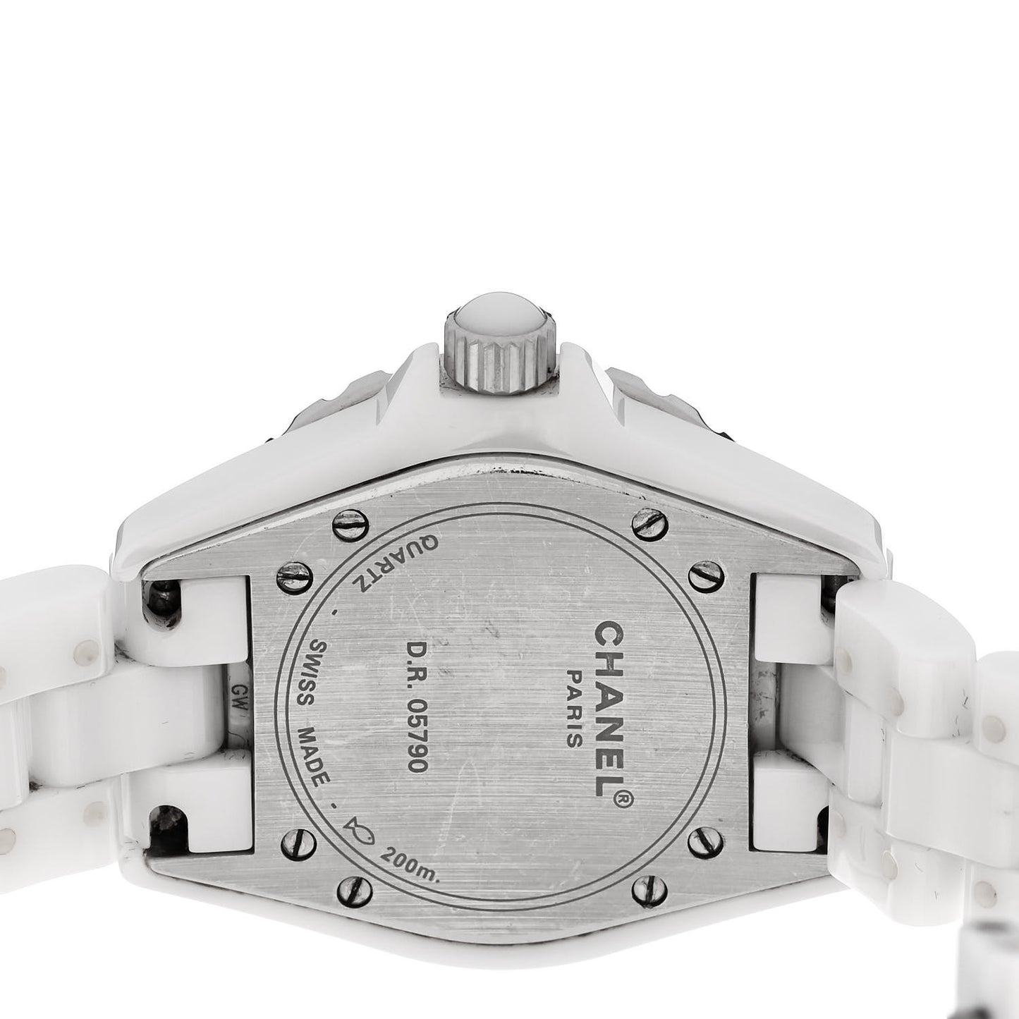 Stainless Steel Ceramic Diamond 33mm J12 Quartz Watch White