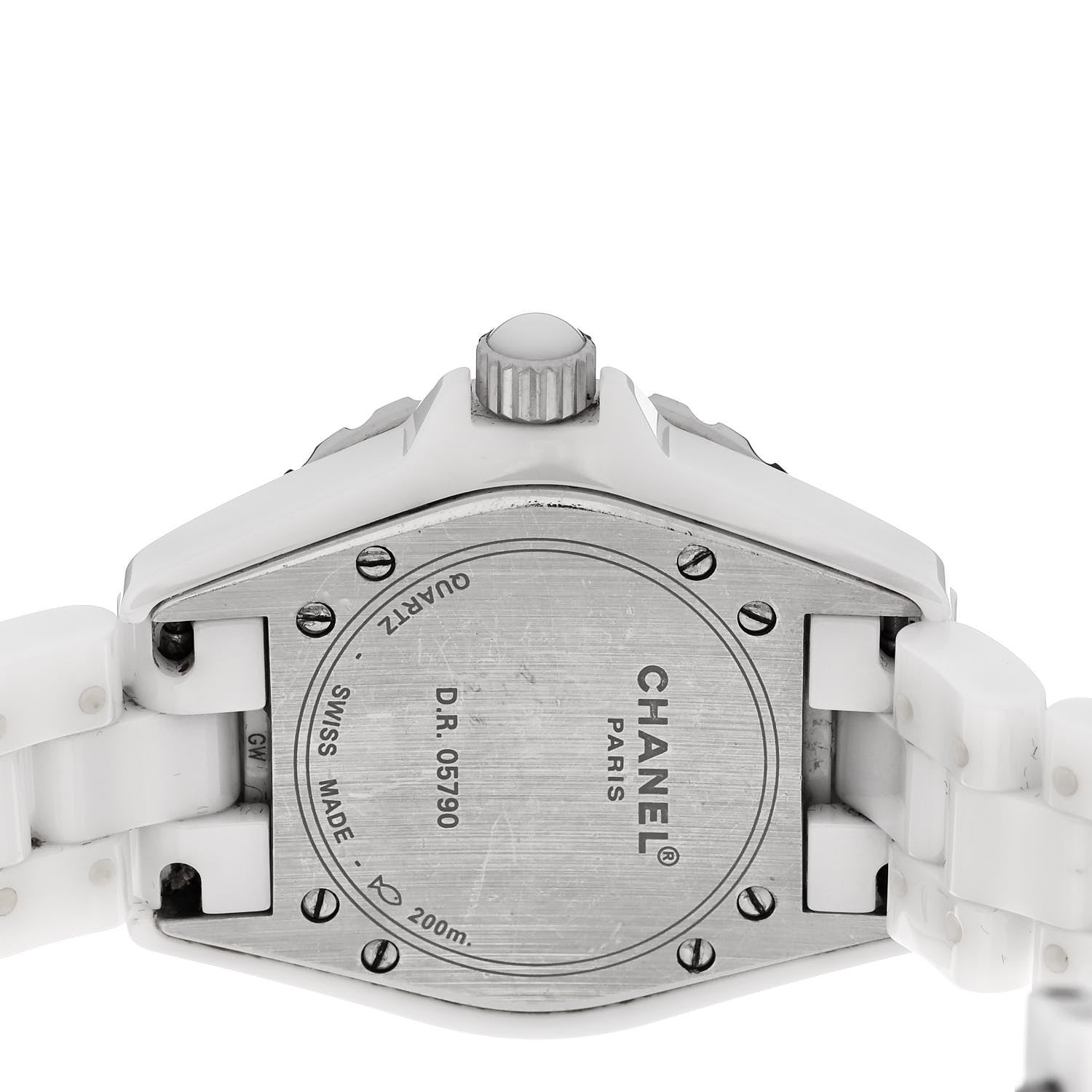 Chanel Stainless Steel Ceramic Diamond 33mm J12 Quartz Watch White 4 of 4