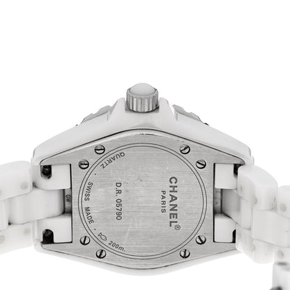 Chanel Stainless Steel Ceramic Diamond 33mm J12 Quartz Watch White 4 of 4