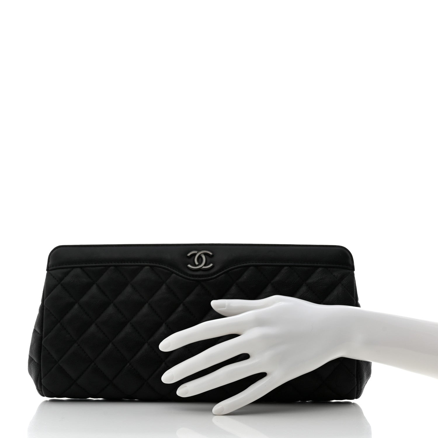 Chanel Crumpled Calfskin Quilted Clutch So Black 2 of 7