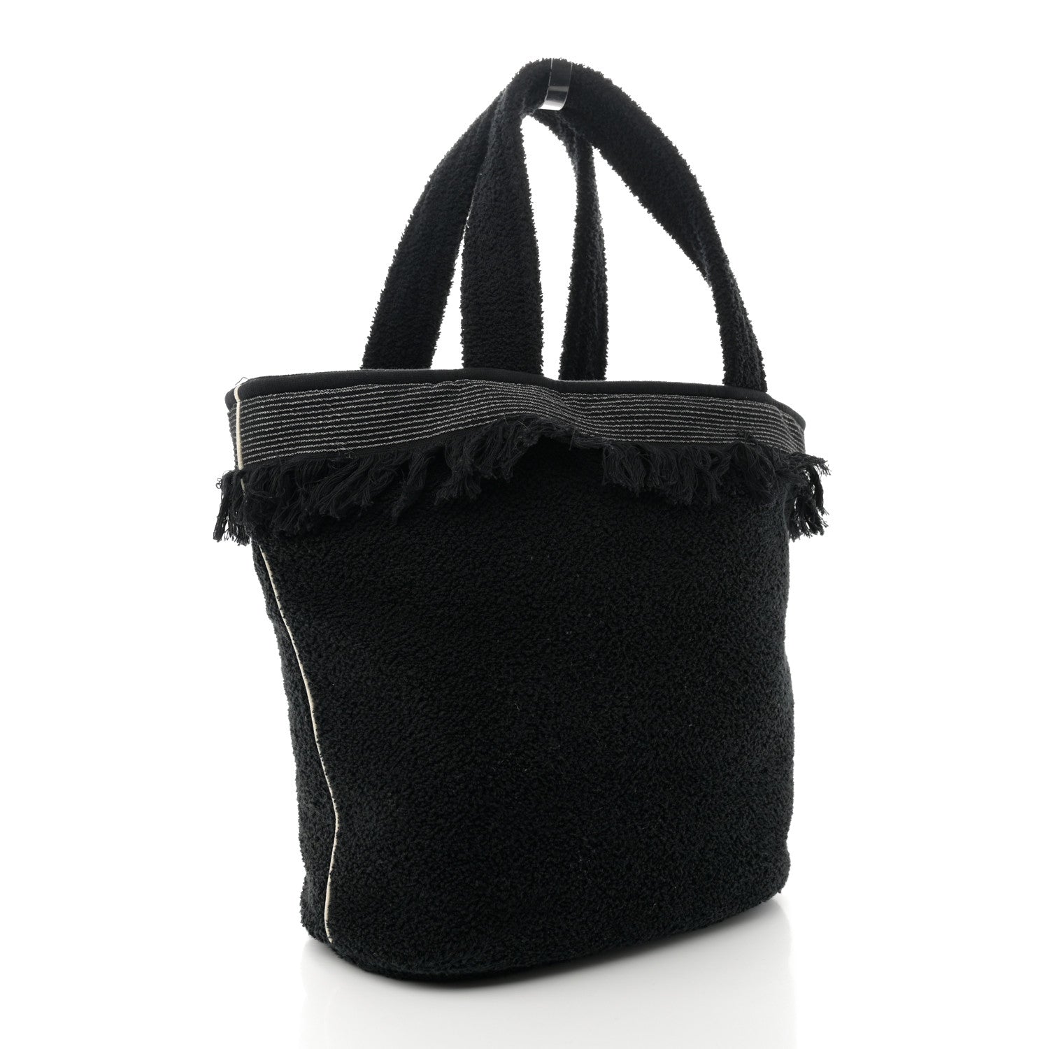 Chanel Terry Cotton CC Beach Tote Towel Set Black 4 of 14