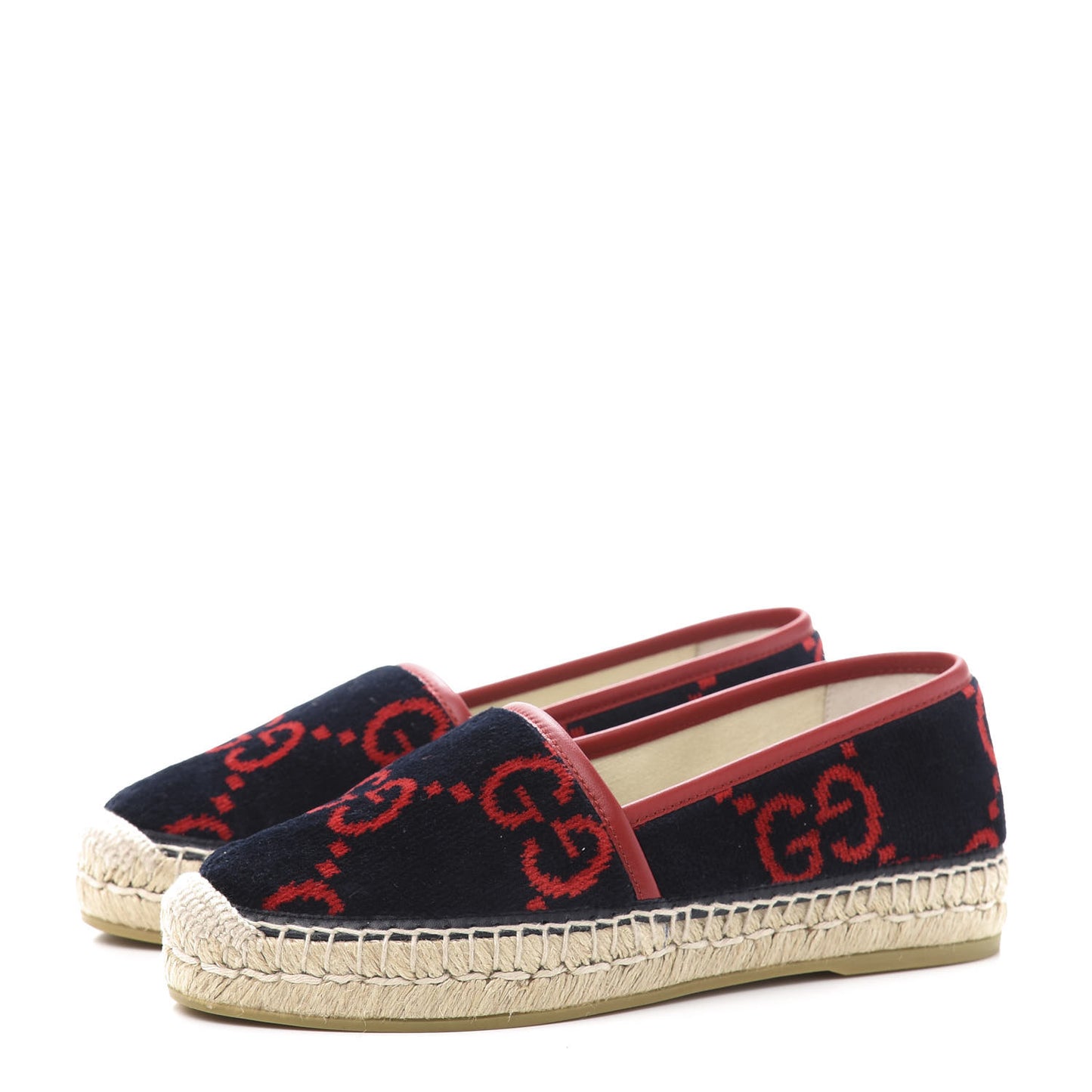 Terry Cloth GG Monogram Espadrilles 36 Blue Red