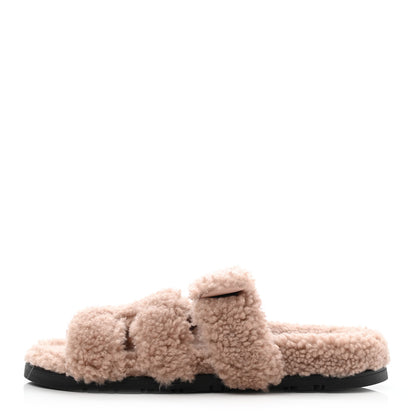 Hermes Woolskin Womens Chypre Sandals 36 Bois De Santal 1 of 7