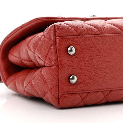 Chanel Caviar Quilted Mini Coco Handle Flap Red 9 of 13