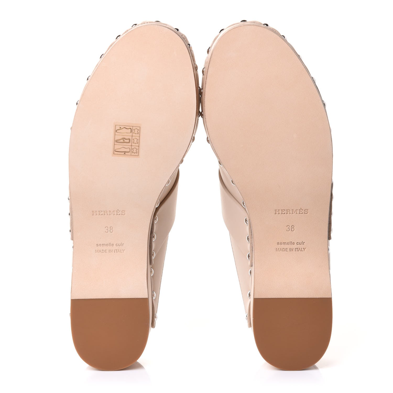 Hermes Calfskin Calya Mules 38 Hetre 6 of 9