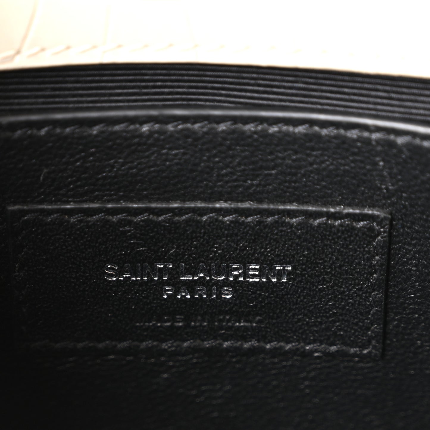 Calfskin Crocodile Embossed Small Classic Monogram Kate Tassel Satchel Blanc Vintage