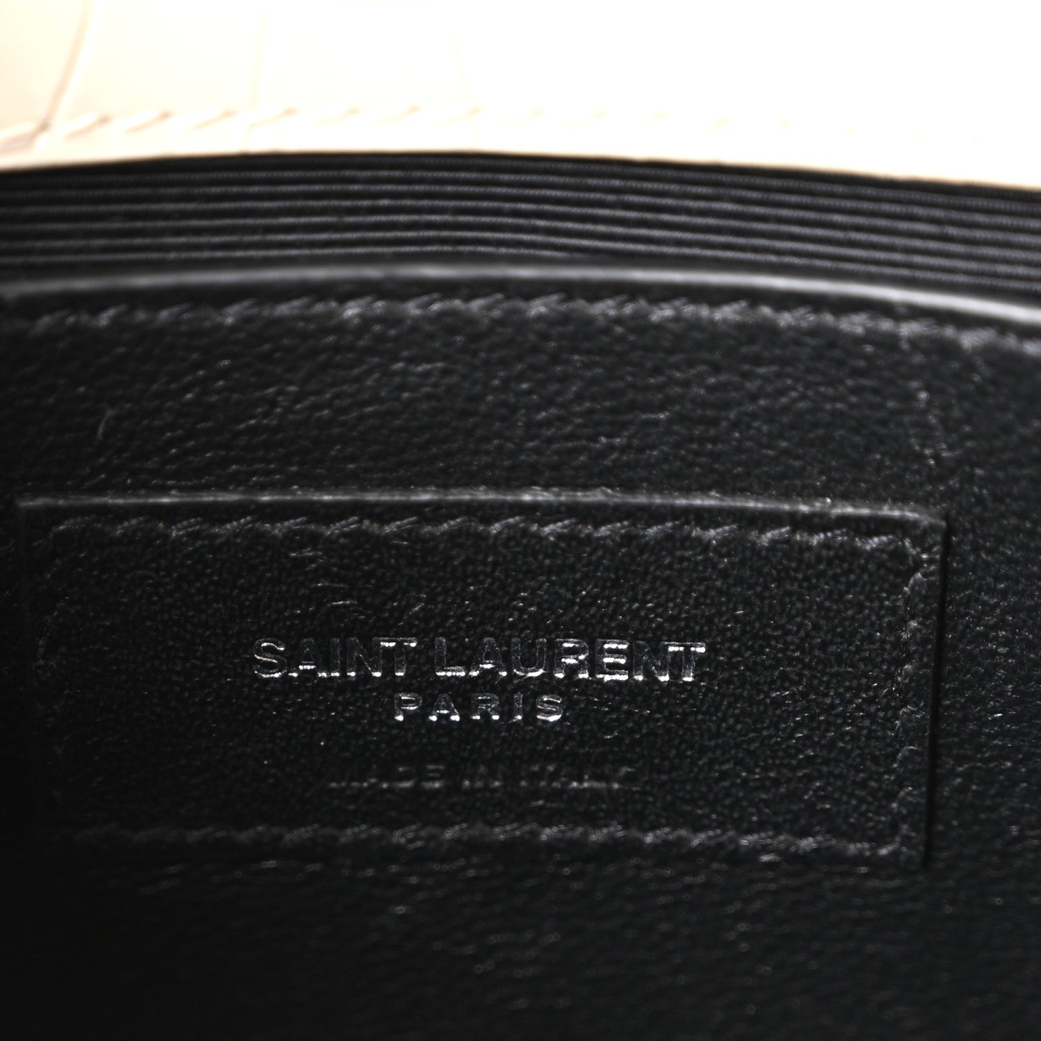 Saint Laurent Calfskin Crocodile Embossed Small Classic Monogram Kate Tassel Satchel Blanc Vintage 6 of 10
