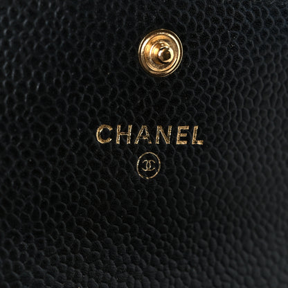 Chanel Caviar Quilted Flap Card Holder Wallet Black 7 of 9