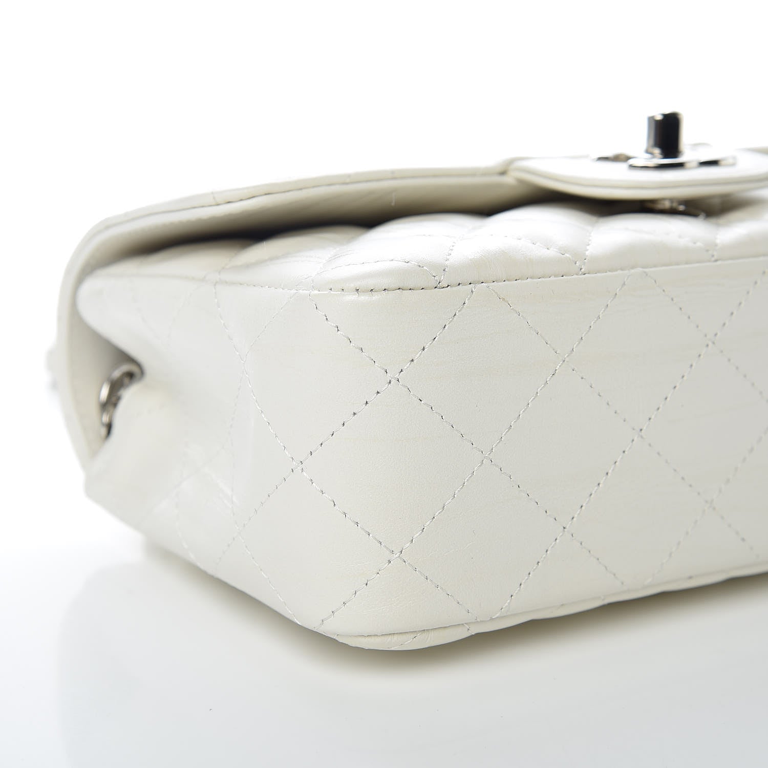 Chanel Calfskin Quilted Mini Rectangular Flap White 8 of 9