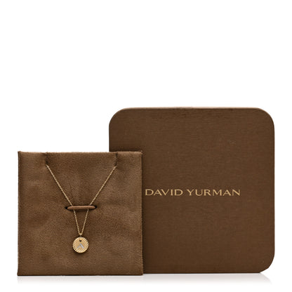 David Yurman 18K Yellow Gold Diamond Initial A Charm Pendant Necklace 6 of 6
