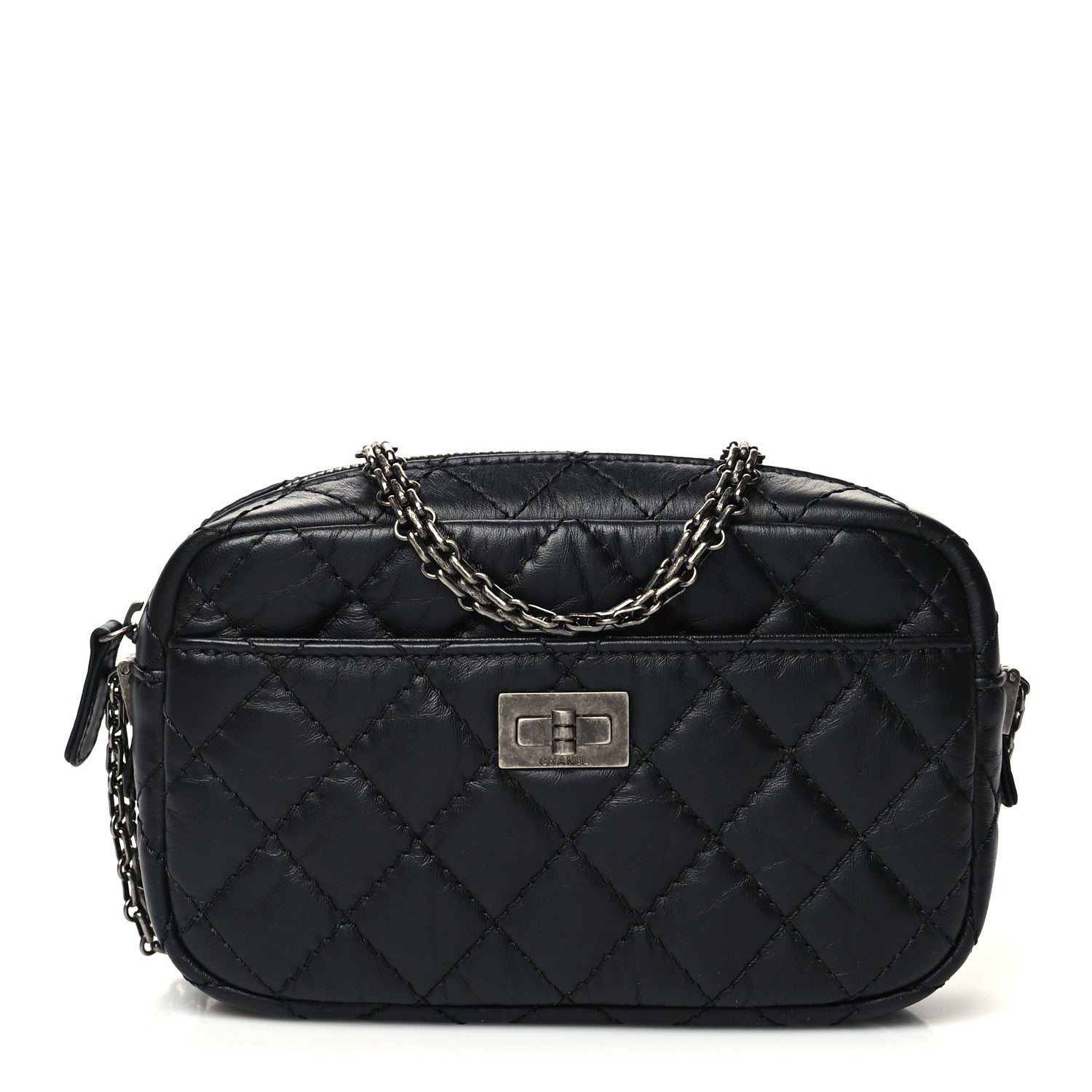 Chanel Aged Calfskin Quilted Mini Reissue Camera Case Black 1 of 9