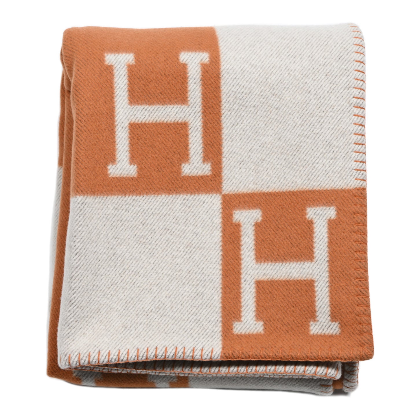 Wool Cashmere Signature Classic Avalon Blanket Ecru Potiron