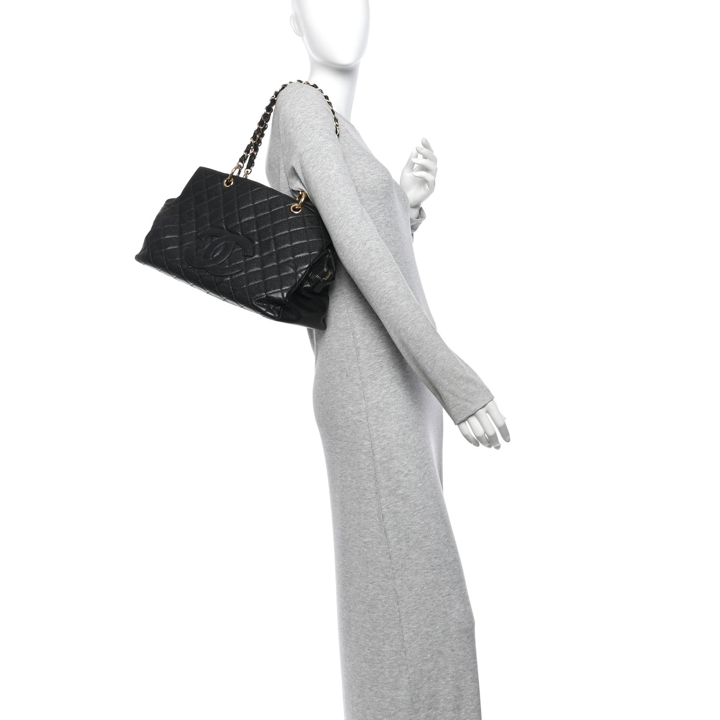 Caviar Quilted Grand Timeless Tote GTT Black