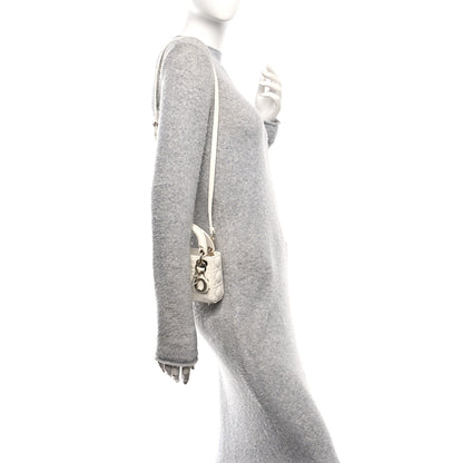 Christian Dior Lambskin Cannage Micro Lady Dior Latte 2 of 10