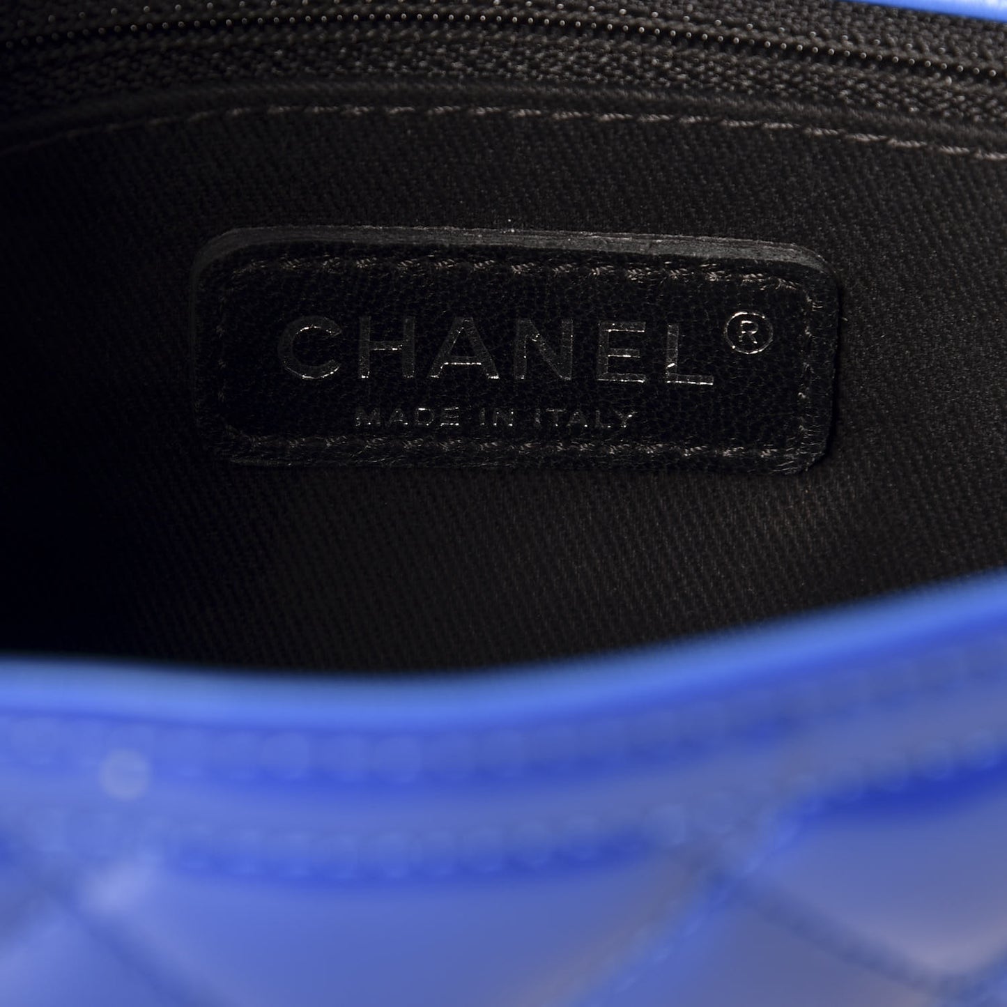 Patent Quilted Small Coco Shine Flap Blue