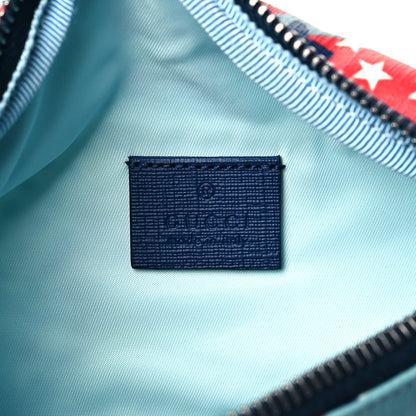 Gucci Soft Coated Canvas Cosmic Strawberries Childrens Belt Bag Belt Dusty Azure Multicolor Royale Mystic White Hibiscus Red Marine 5 of 10