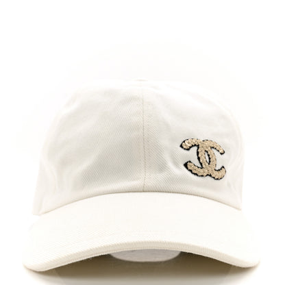 Chanel Cotton Sequin CC Cap Hat Ivory 3 of 7