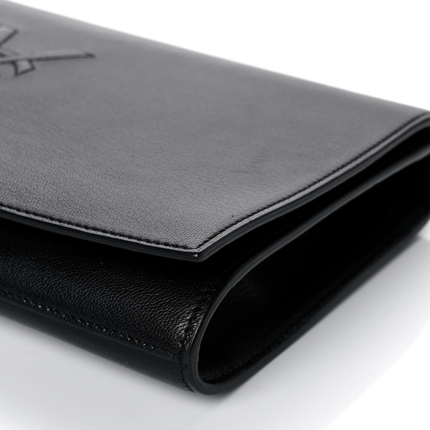 Saint Laurent Calfskin Monogram Large Belle De Jour Clutch Black 9 of 9