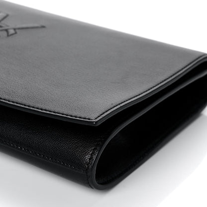 Saint Laurent Calfskin Monogram Large Belle De Jour Clutch Black 9 of 9