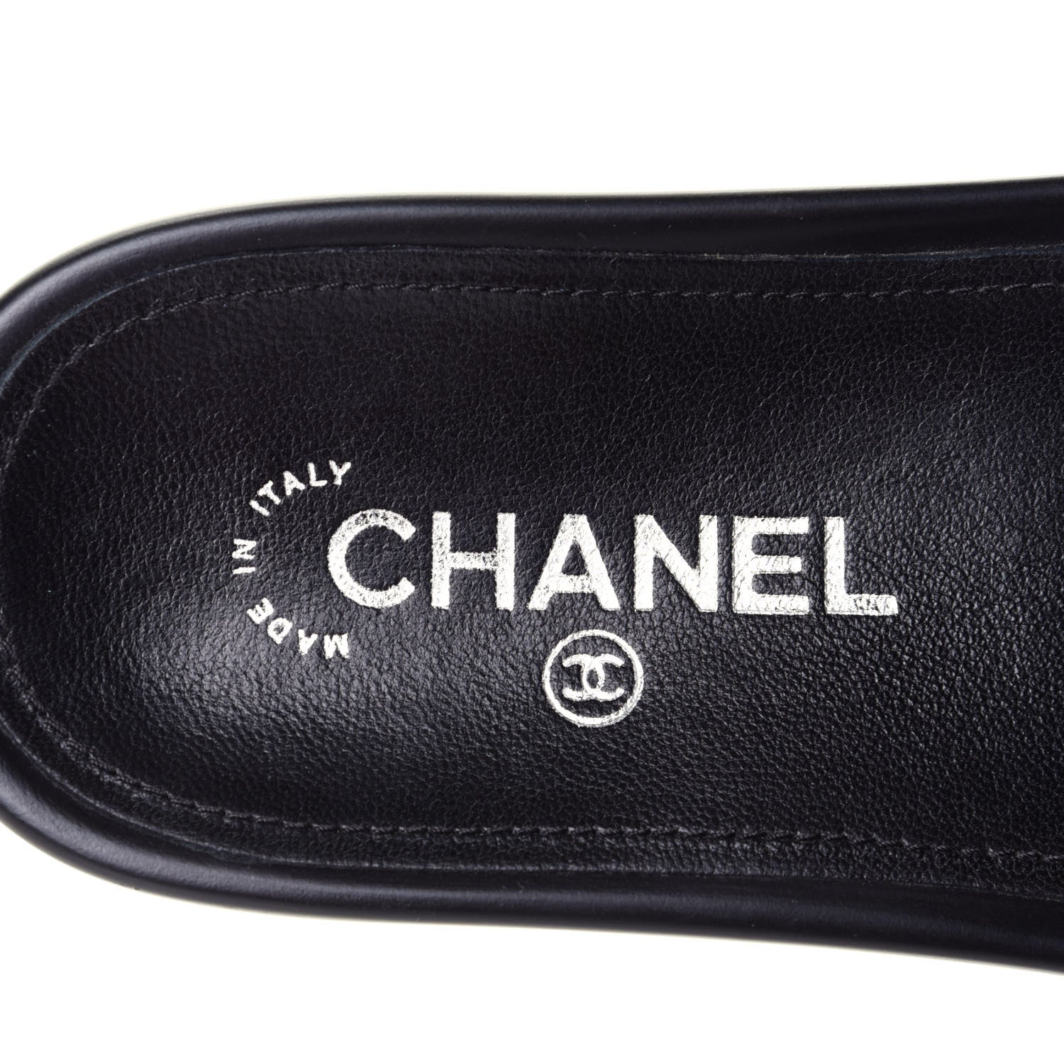 Chanel Tweed Lambskin Chain Flat Sandals 36 White Black 8 of 10