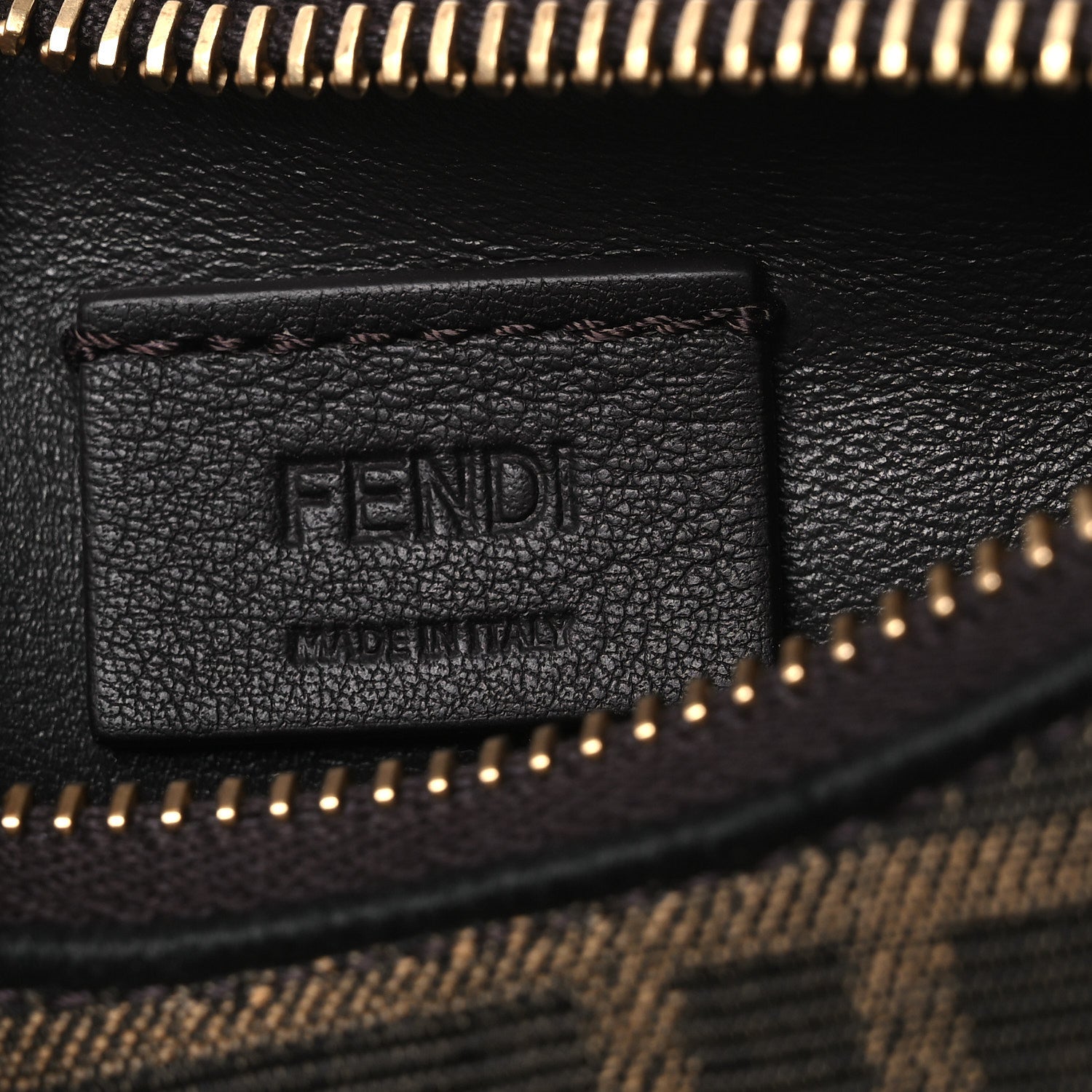 Fendi Fabric Jacquard FF 1974 Nano Fendigraphy Hobo Charm Tobacco Moro 6 of 10