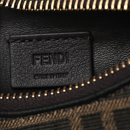 Fendi Fabric Jacquard FF 1974 Nano Fendigraphy Hobo Charm Tobacco Moro 6 of 10