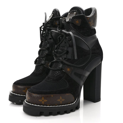 Louis Vuitton Patent Calfskin Monogram Star Trail Ankle Boots 39 Black 3 of 7