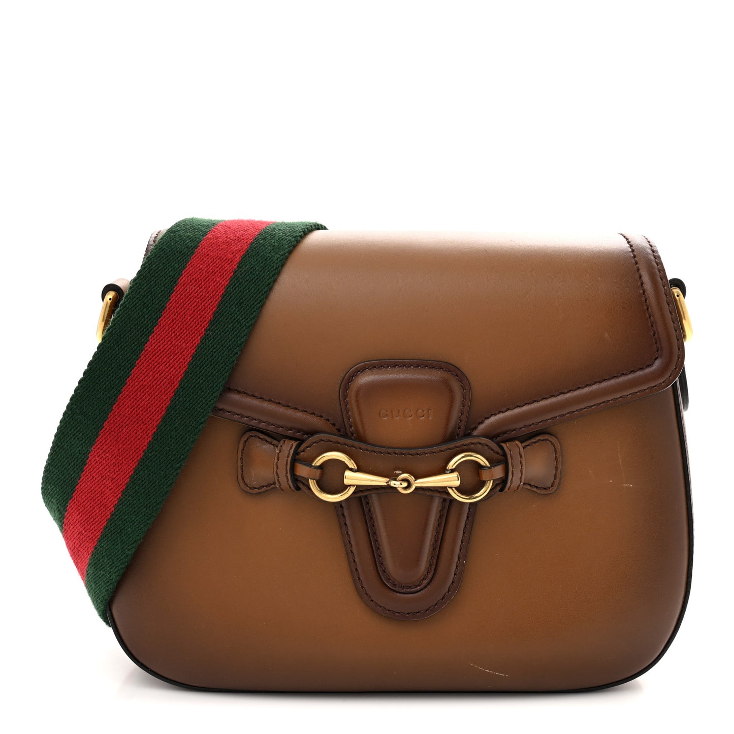 Calfskin Medium Lady Web Shoulder Bag Cuir