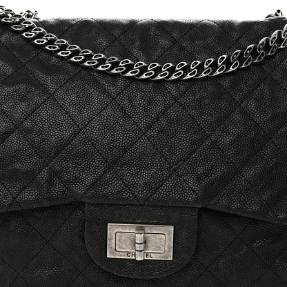 Chanel Washed Caviar Quilted 2.55 Reissue 227 Bijoux Chain Flap Black 8 of 10