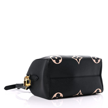 Louis Vuitton Empreinte Monogram Giant Speedy Bandouliere 25 Black Beige 4 of 10