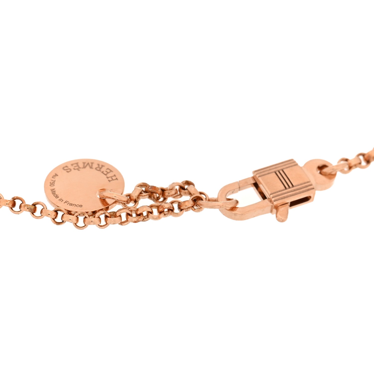 Hermes 18K Rose Gold Diamond PM Clou d'H Bracelet 3 of 4