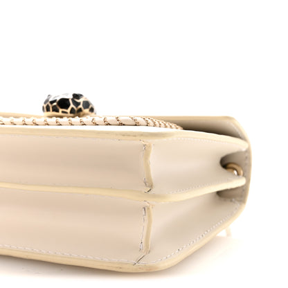 Bulgari Calfskin Woven Chain Serpenti Forever Crossbody Bag White 9 of 9