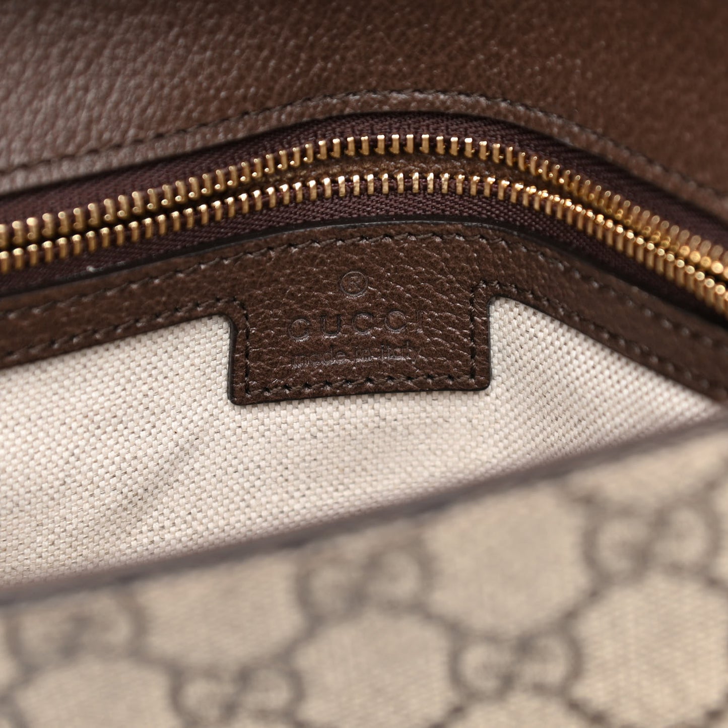 GG Supreme Monogram Textured Dollar Calfskin Blondie Chain Shoulder Flap Bag Beige Ebony New Acero