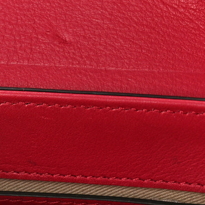Chloe Calfskin Crocodile Embossed Small Aby Lock Dusky Red 7 of 9