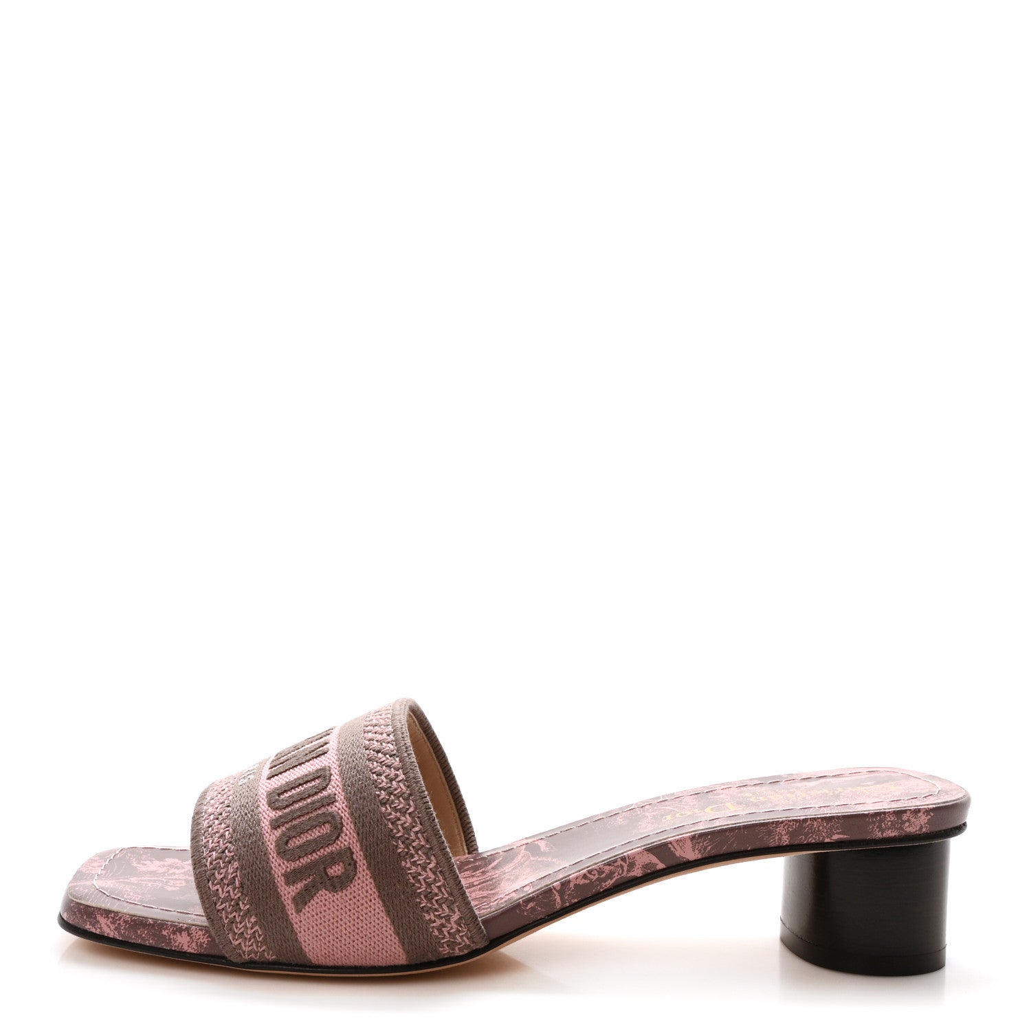 Christian Dior Canvas Toile De Jouy Embroidered Dway 35mm Slide Sandals 37 Quartz Grey 1 of 9