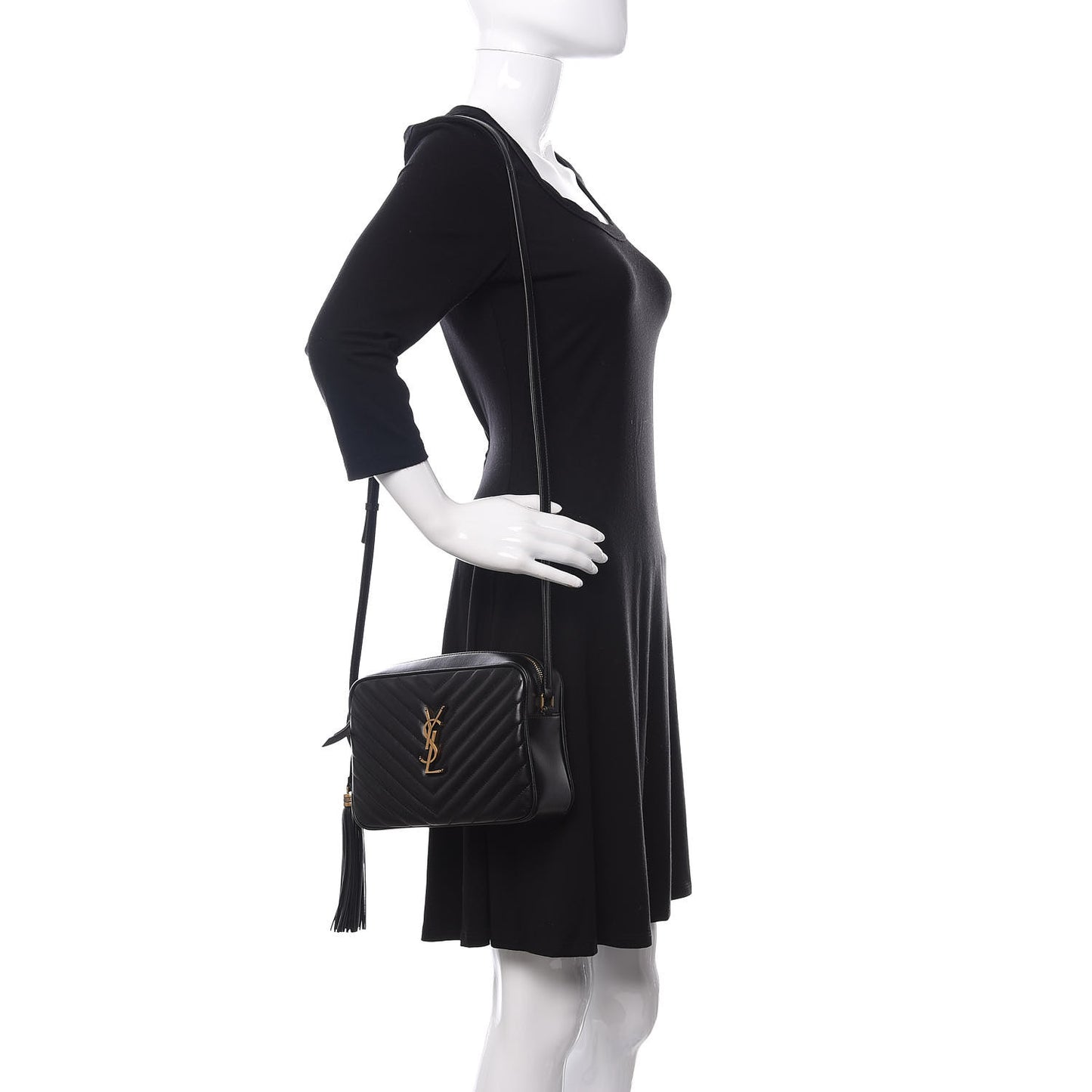 Calfskin Matelasse Monogram Lou Camera Bag Black