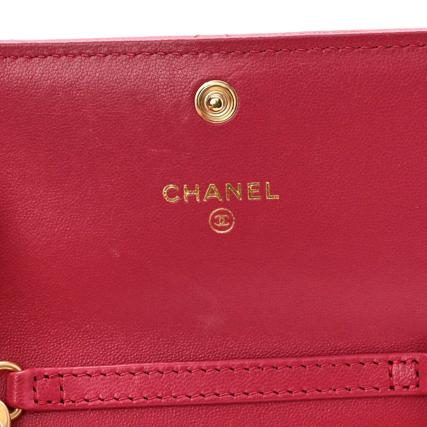 Lambskin Quilted Chanel 19 Flap Coin Purse With Chain Dark Pink