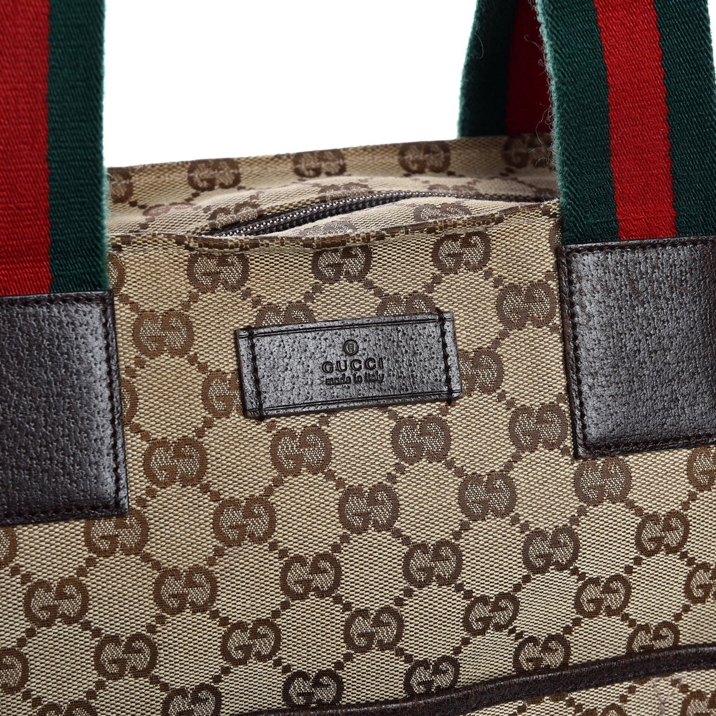Monogram Web Large Diaper Tote Brown