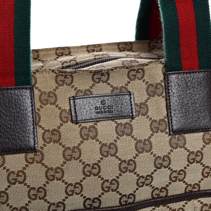 Gucci Monogram Web Large Diaper Tote Brown 16 of 18