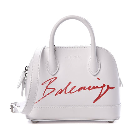 Balenciaga Calfskin Lipstick Logo XXS Ville Top Handle Bag White 1 of 13