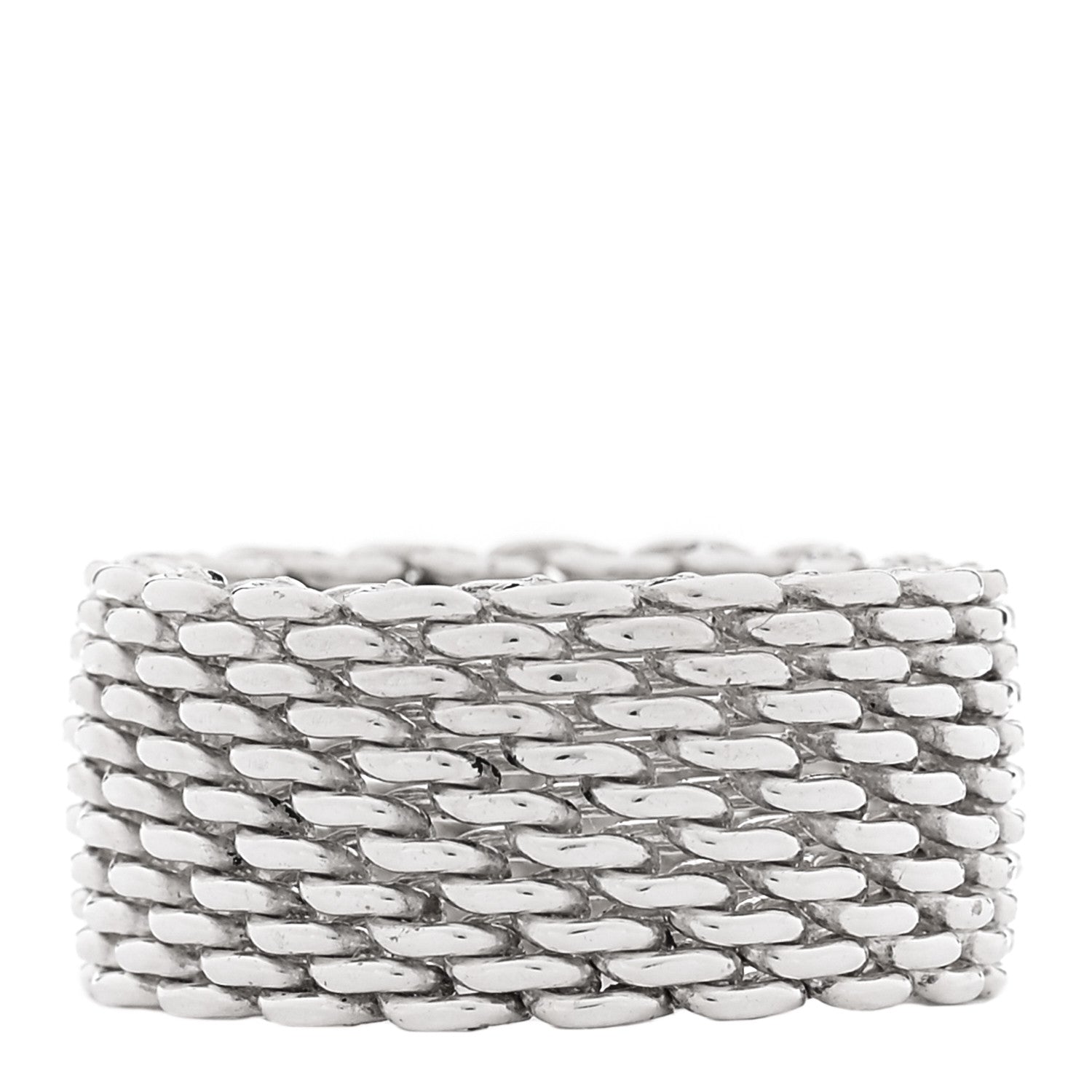Tiffany Sterling Silver Somerset Mesh Ring 55 7.25 1 of 4