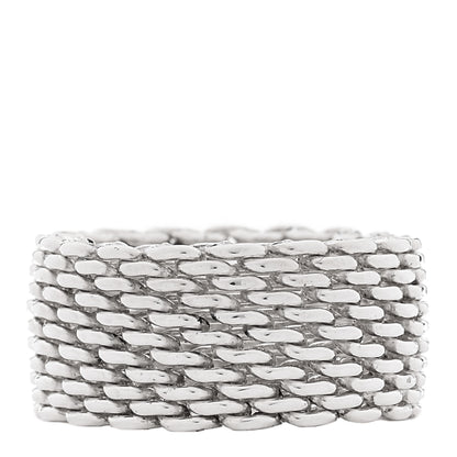 Tiffany Sterling Silver Somerset Mesh Ring 55 7.25 1 of 4