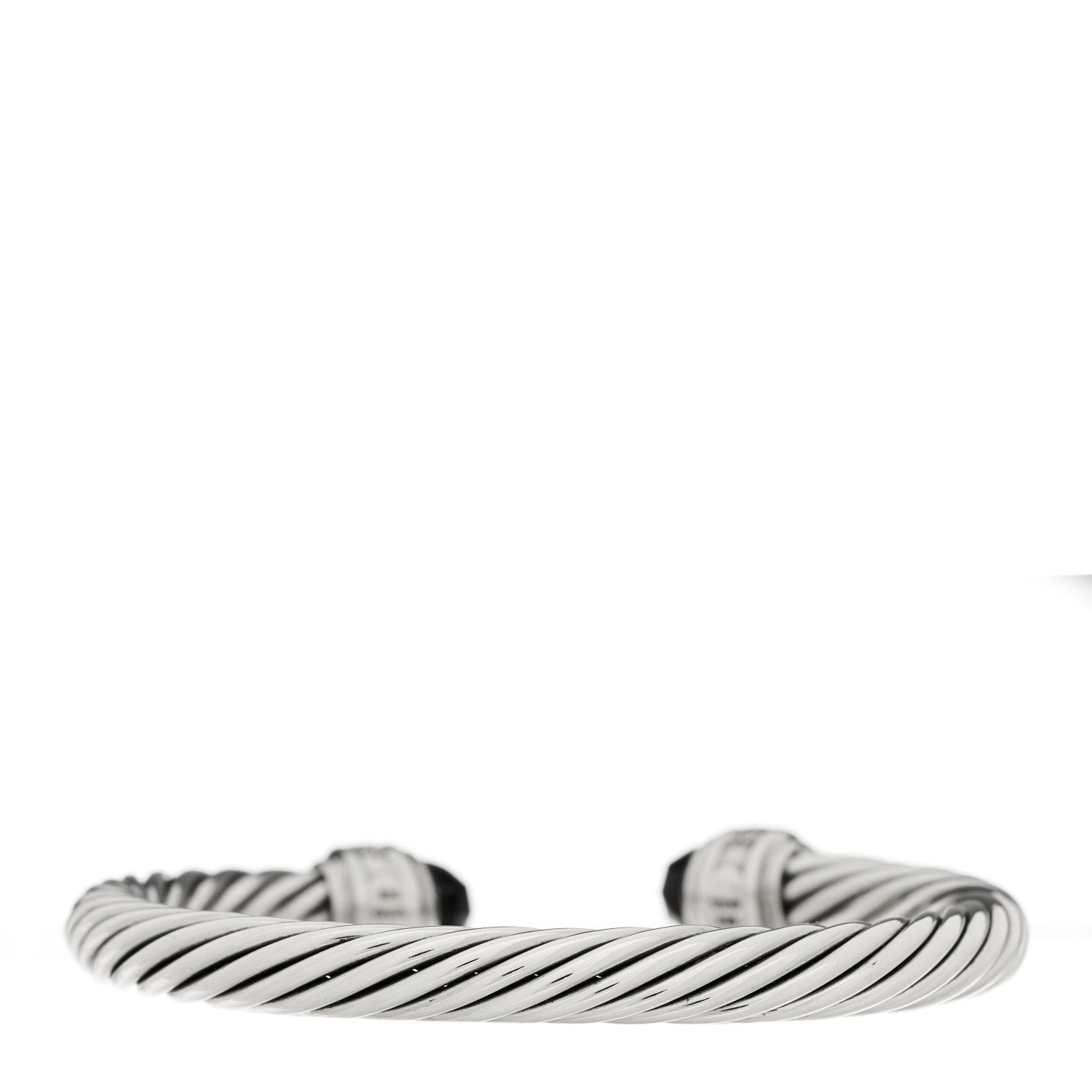 David Yurman Sterling Silver Diamond Black Onyx 7mm Cable Classics Bracelet 2 of 3