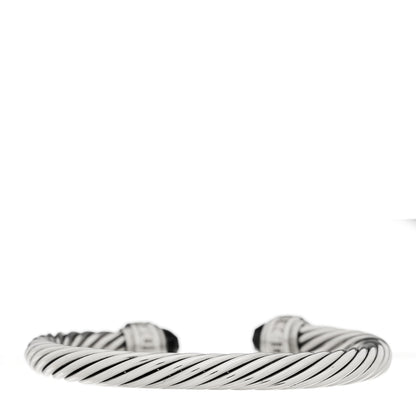 David Yurman Sterling Silver Diamond Black Onyx 7mm Cable Classics Bracelet 2 of 3