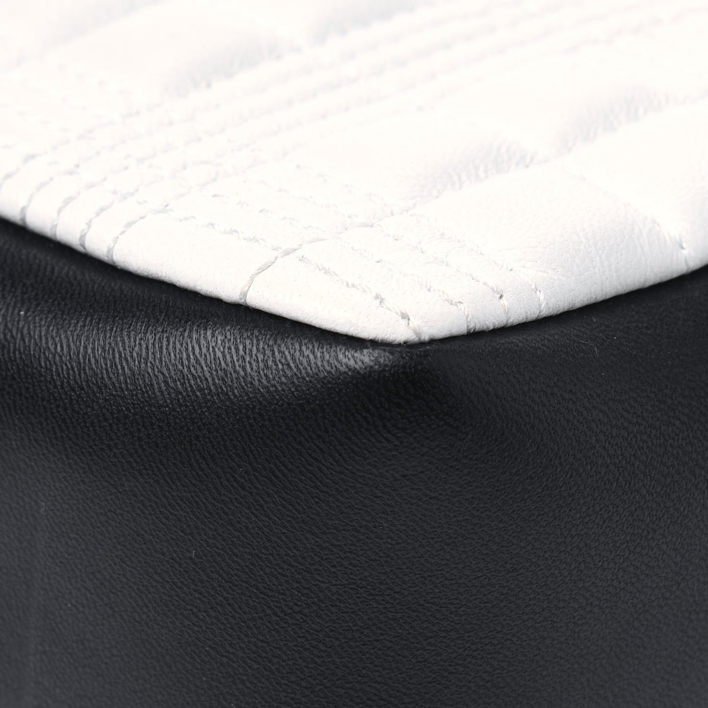 Lambskin Quilted Small Lola Bag White Black