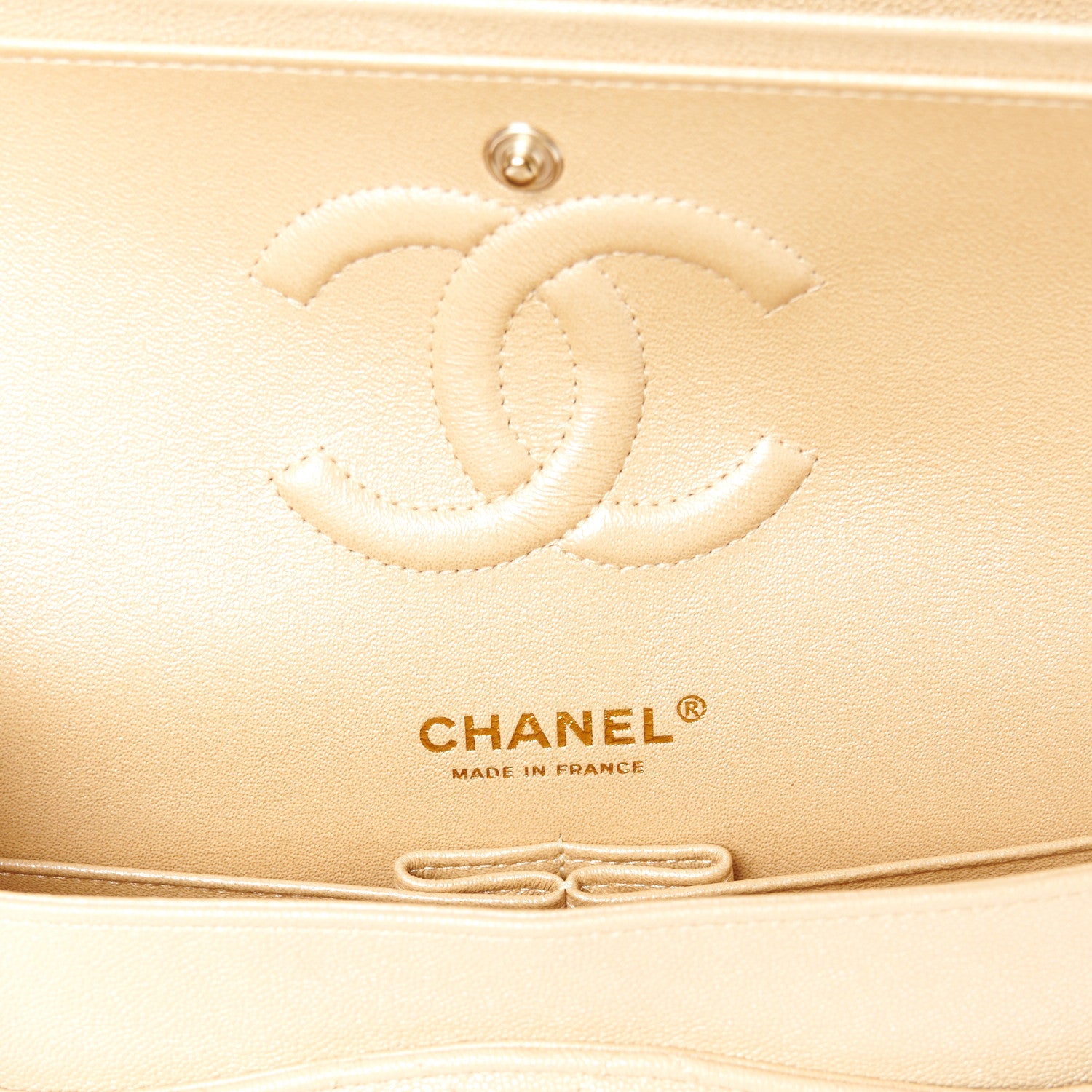 Chanel Iridescent Caviar Quilted Medium Double Flap Beige 6 of 11