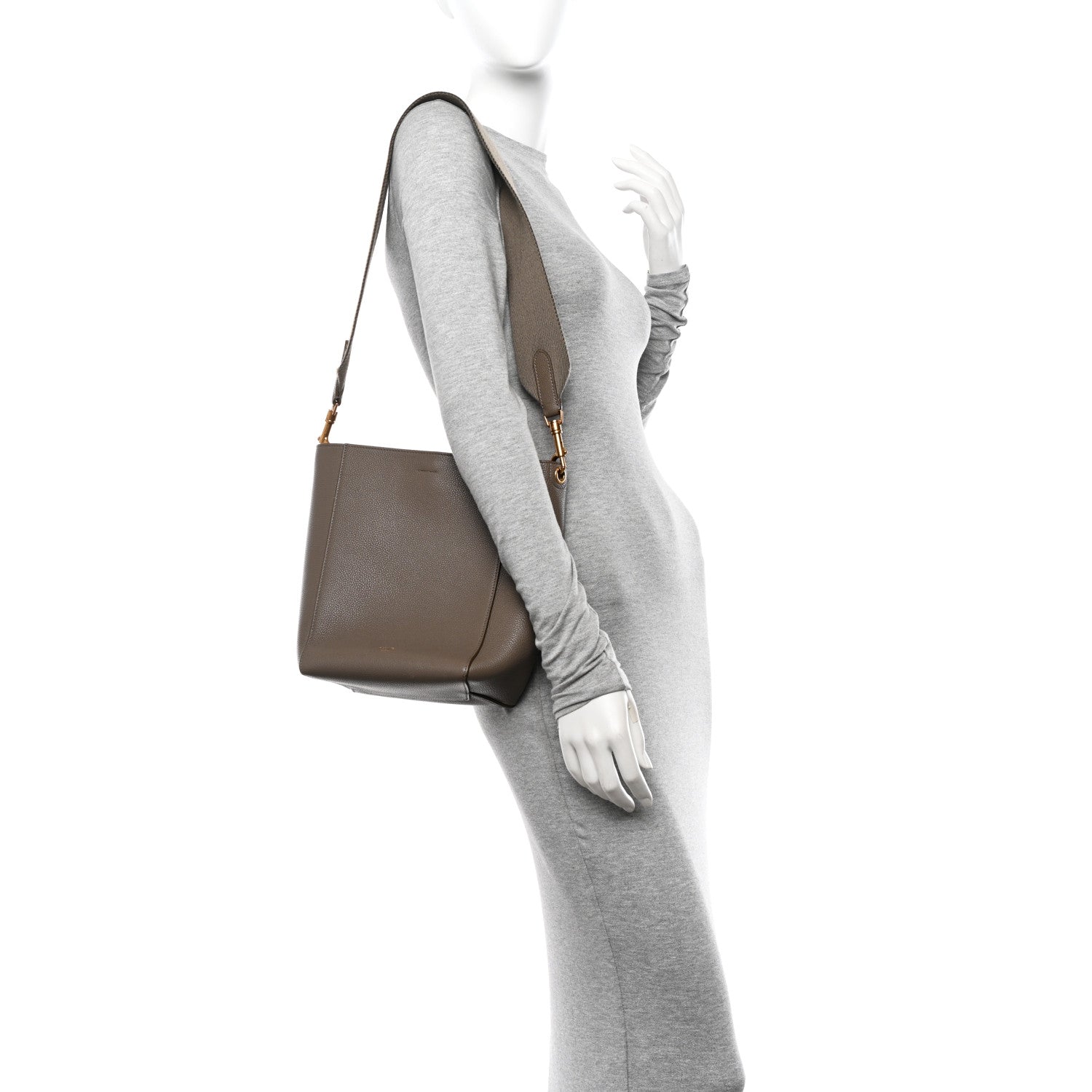 Celine Soft Grained Calfskin Small Sangle Bucket Bag Taupe 2 of 9