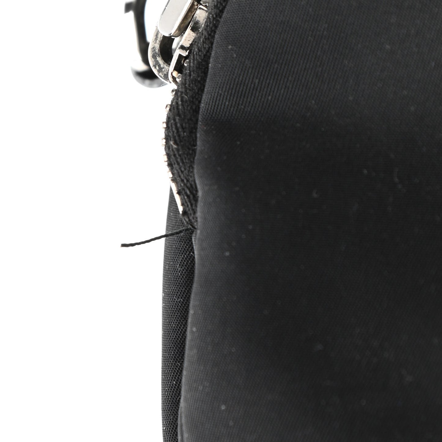 Re-Nylon Spazzolato Double Pocket Buckle Shoulder Bag Black